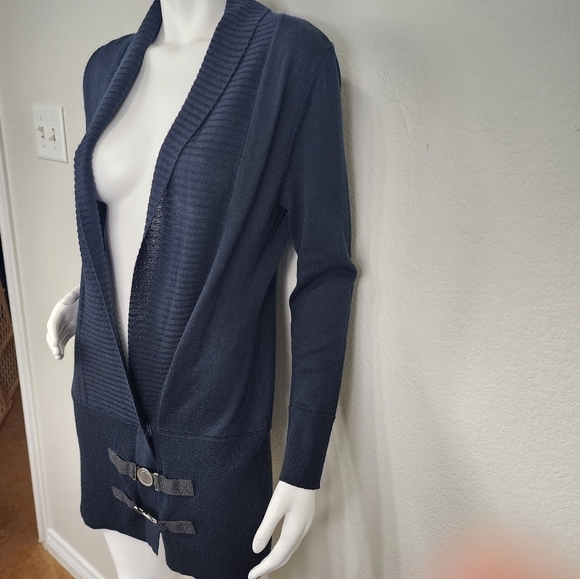 Soft Surroundings Black Wool Snap Close Long Sleeve Cardigan Size S - Picture 4 of 14